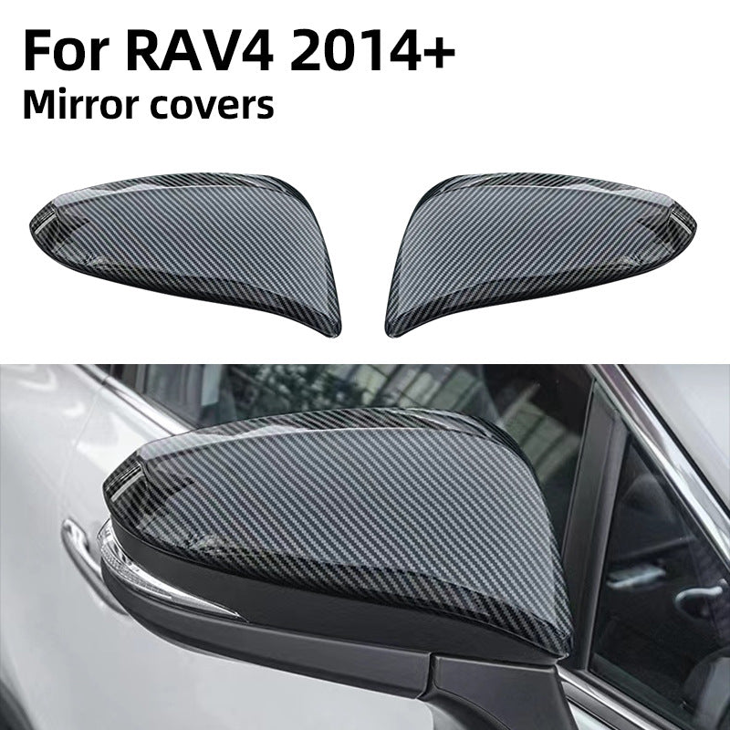 Suitable for 2014-2019 Toyota RAV4 Rearview Mirror Cover Reversing Mirror Cap Reflective Mirror Protection Trim Sticker Modification