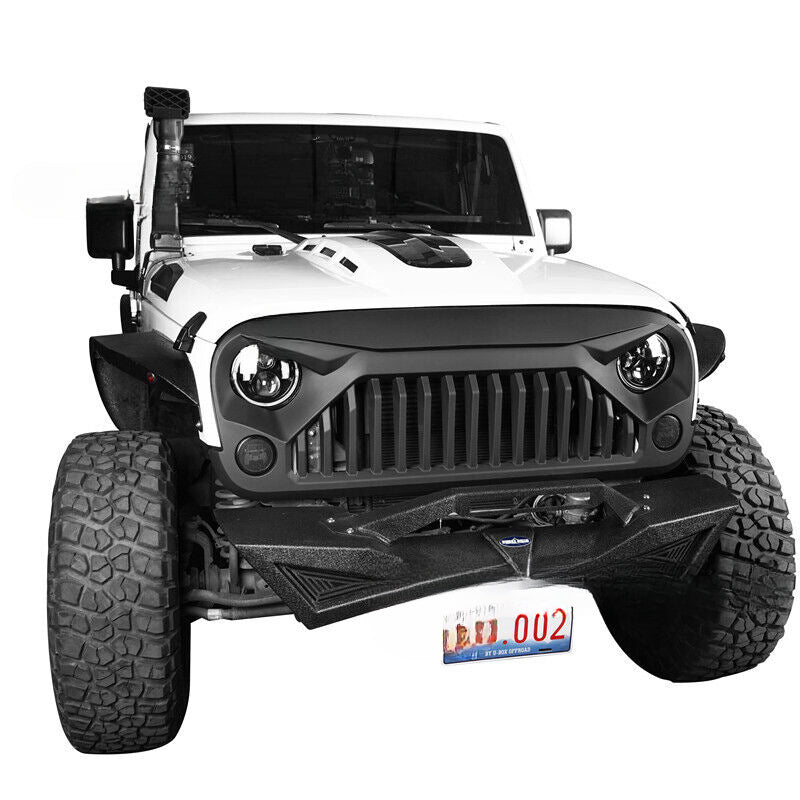 Angry Grille for Jeep Wrangler JK (2007-2017) | Auto/Manual Transmission Compatible – Direct Bolt-On Upgrade