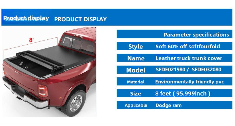 Dodge Ram 1500 Truck Bed Cover |   Waterproof Tonneau Cover – Aluminum Hard Tri-Fold