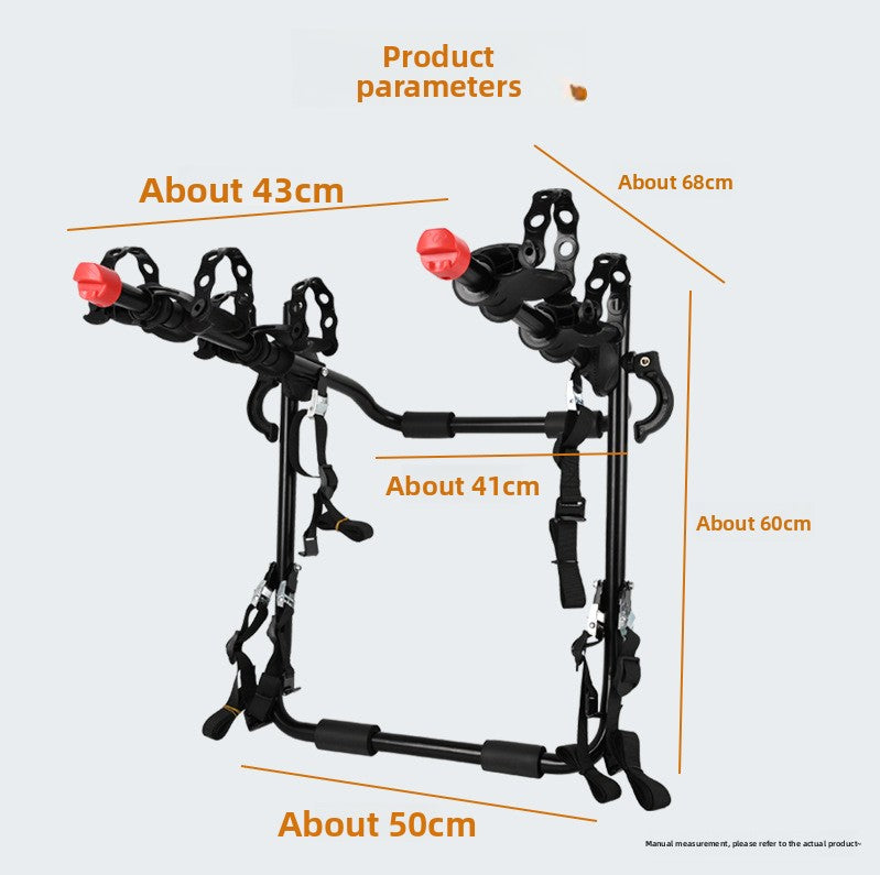 Car Bike Rack for Hitch |   Universal Rear Mount Bicycle Carrier – Holds 2 Bikes 75lbs