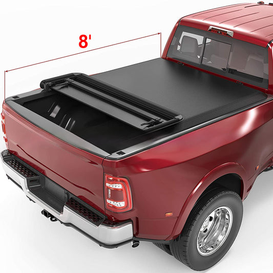 Dodge Ram 1500 Truck Bed Cover |   Waterproof Tonneau Cover – Aluminum Hard Tri-Fold