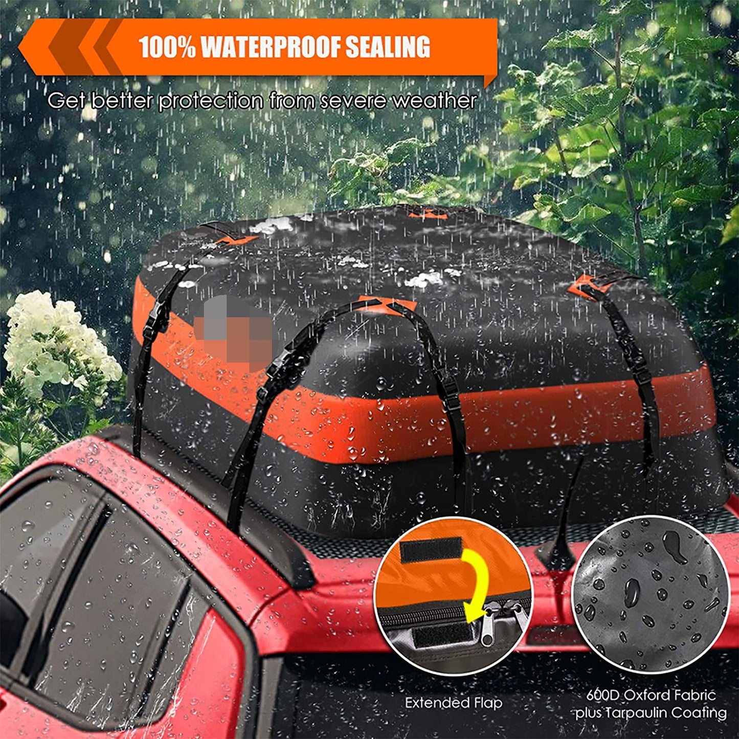 15 Cubic Feet Roof Cargo Bag | Waterproof Car Top Storage – Large Capacity for Camping & Travel