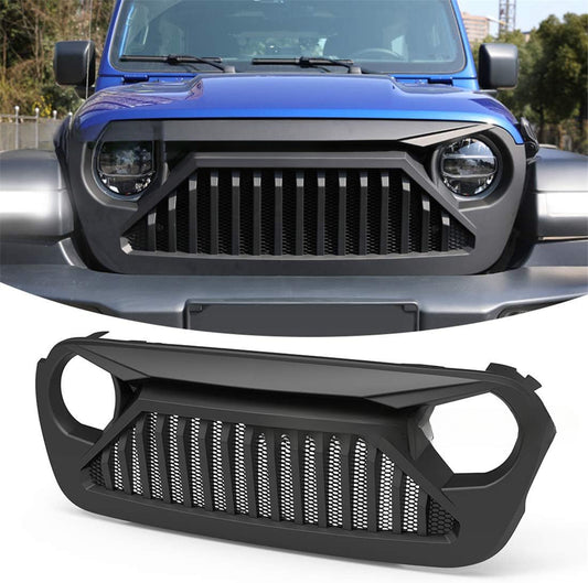 Angry Grille for Jeep Wrangler JL (2018-2024) |     with Bug Mesh – Direct Fit Heavy-Duty Upgrade