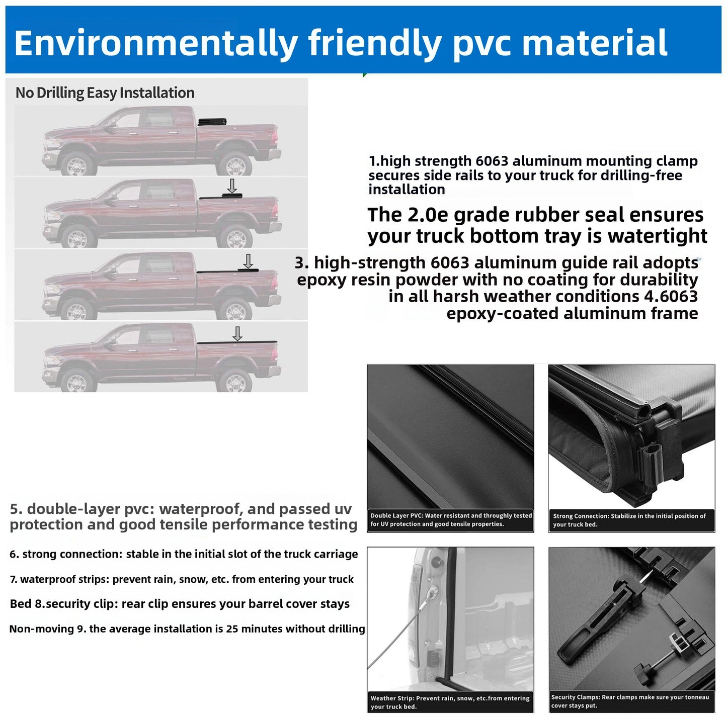 Dodge Ram 1500 Truck Bed Cover |   Waterproof Tonneau Cover – Aluminum Hard Tri-Fold