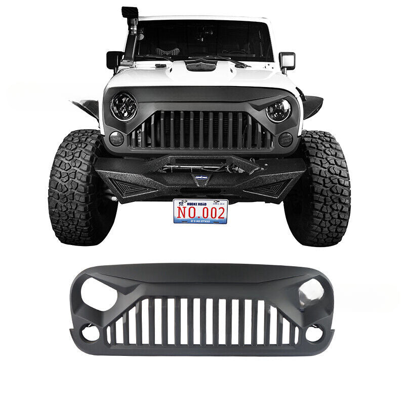 Angry Grille for Jeep Wrangler JK (2007-2017) | Auto/Manual Transmission Compatible – Direct Bolt-On Upgrade