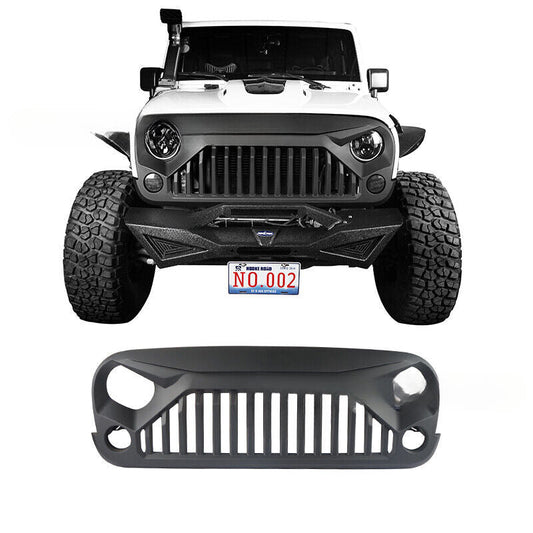 Angry Grille for Jeep Wrangler JK (2007-2017) | Auto/Manual Transmission Compatible – Direct Bolt-On Upgrade