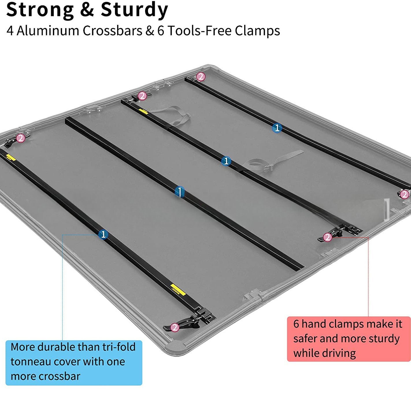 Dodge Ram 1500 Truck Bed Cover |   Waterproof Tonneau Cover – Aluminum Hard Tri-Fold